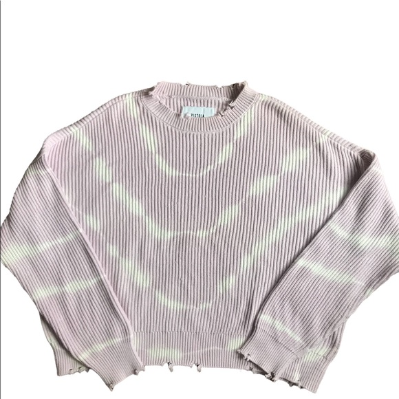 EVEREVE PISTOLA Eva cropped distressed tie dye pullover Medium - Picture 1 of 7